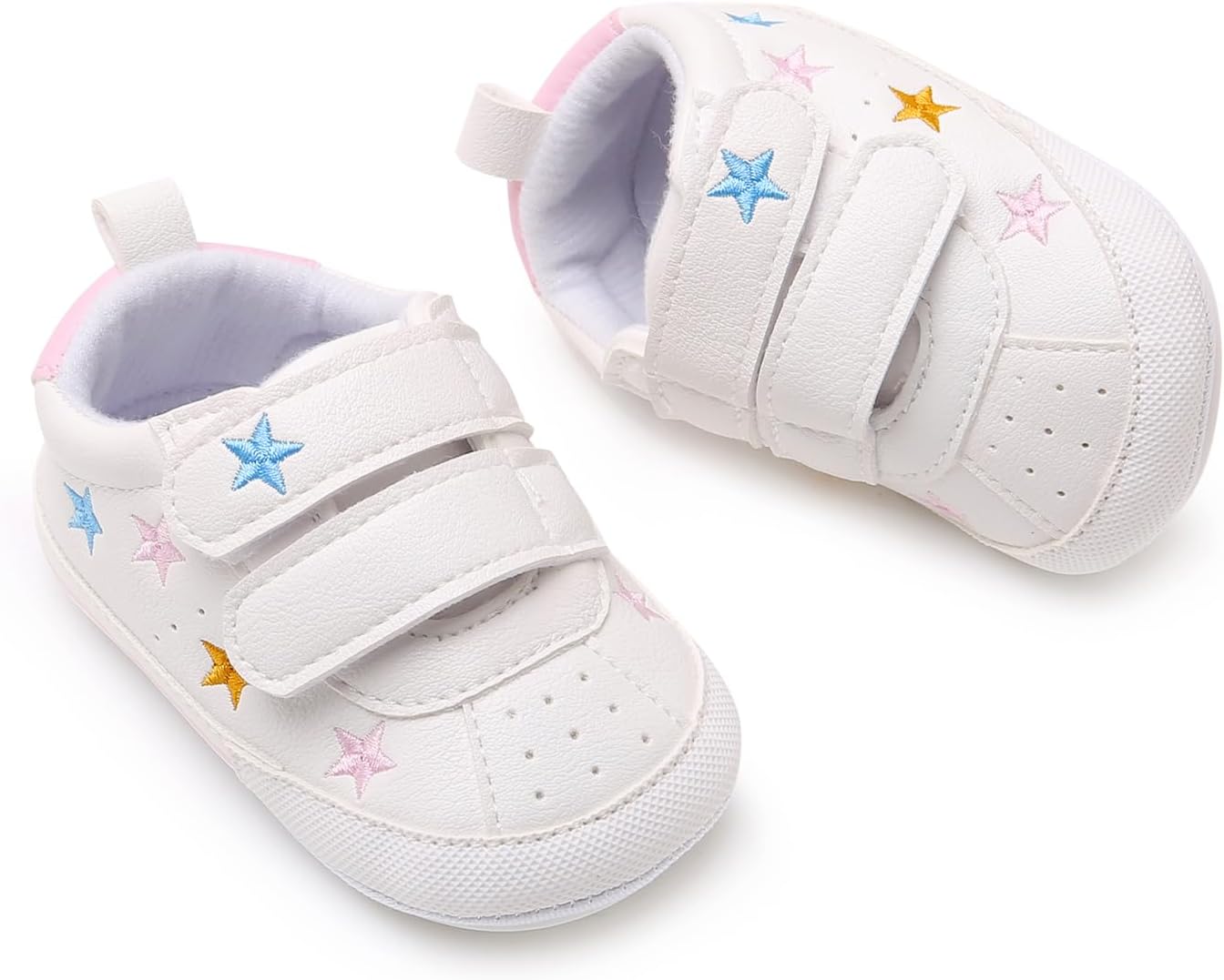 SOFMUO Baby Boys Girls High Top Ankle PU Leather Sneakers Soft Rubber Sole Infant Moccasins Newborn Oxford Loafers Anti-Slip Toddler Wedding Uniform Dress Shoes