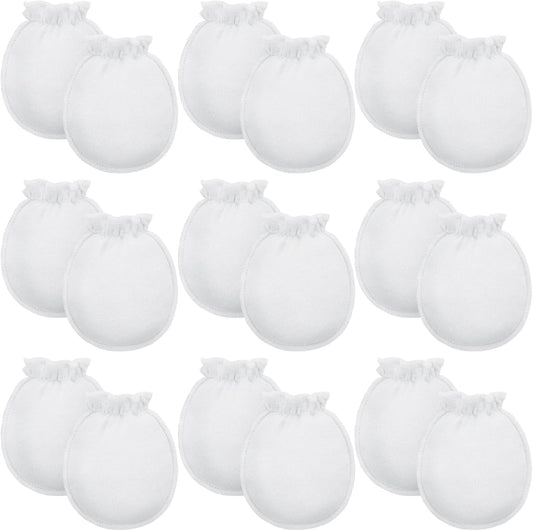 9 Pairs Newborn Baby Boys Girls Mittens 0-6 Months Infant Toddler Mittens No Scratch Solid Color Gloves