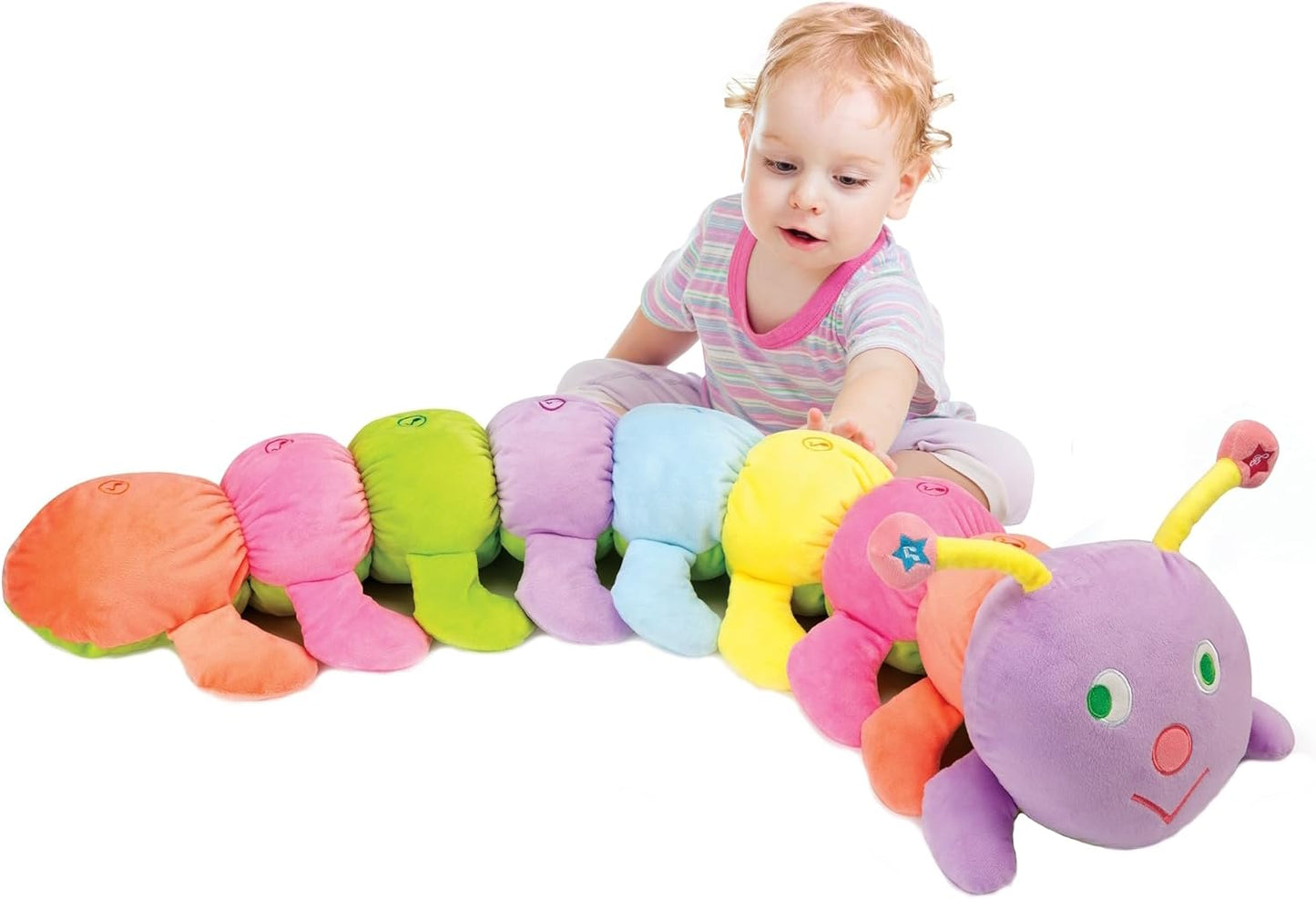 Bundaloo Jumbo Musical Caterpillar Plush Toy - Plays Fun Songs and 8 Musical Key Notes | for Children & Toddlers