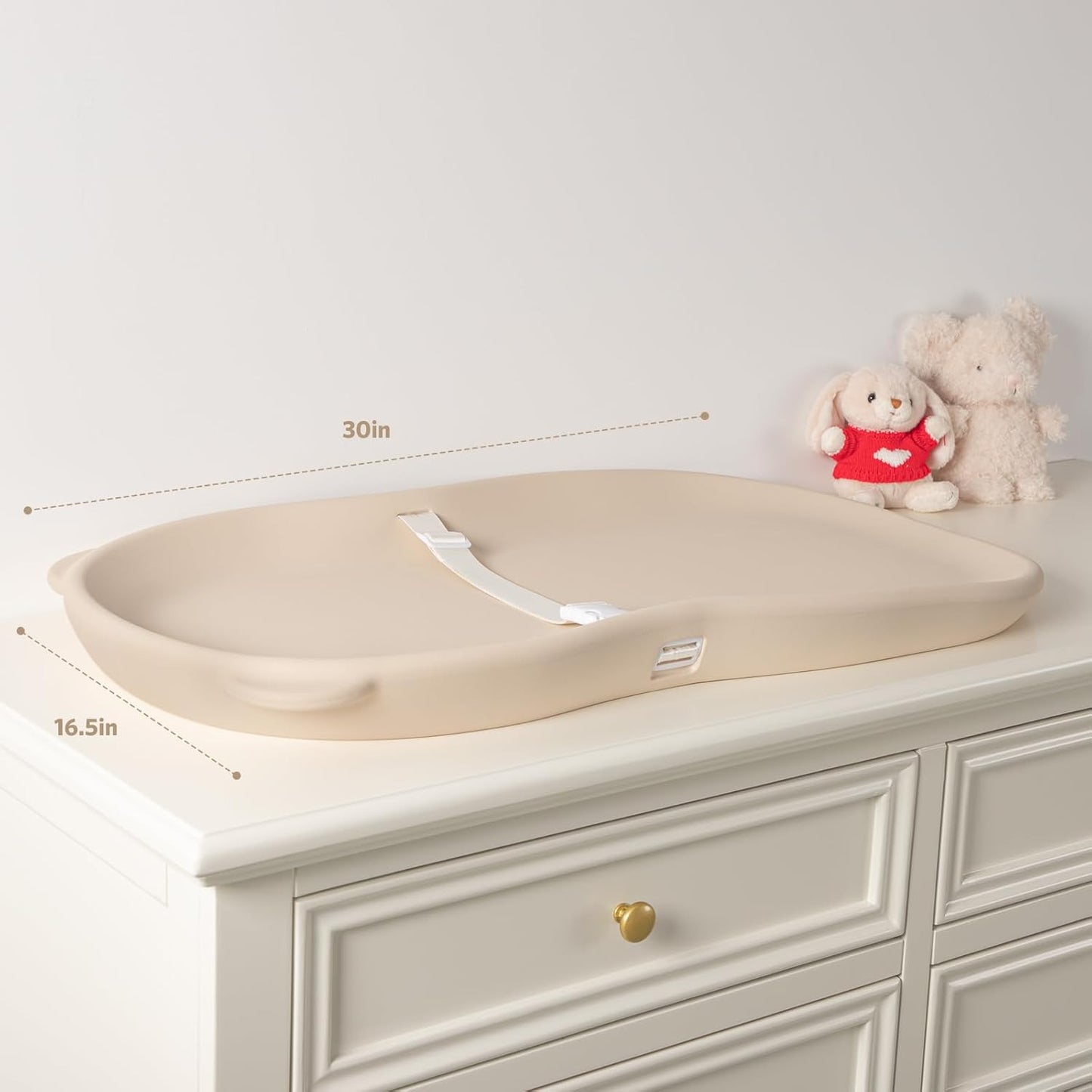 Baby Diaper Changing Pad Wipeable Teddy Bear EVA Foam Skin-Like Surface Fully Impermeable to Fluid, Portable Non-Slip Change Mat Standard Fits All Changing Station Table Dresser Newborns to Toddlers