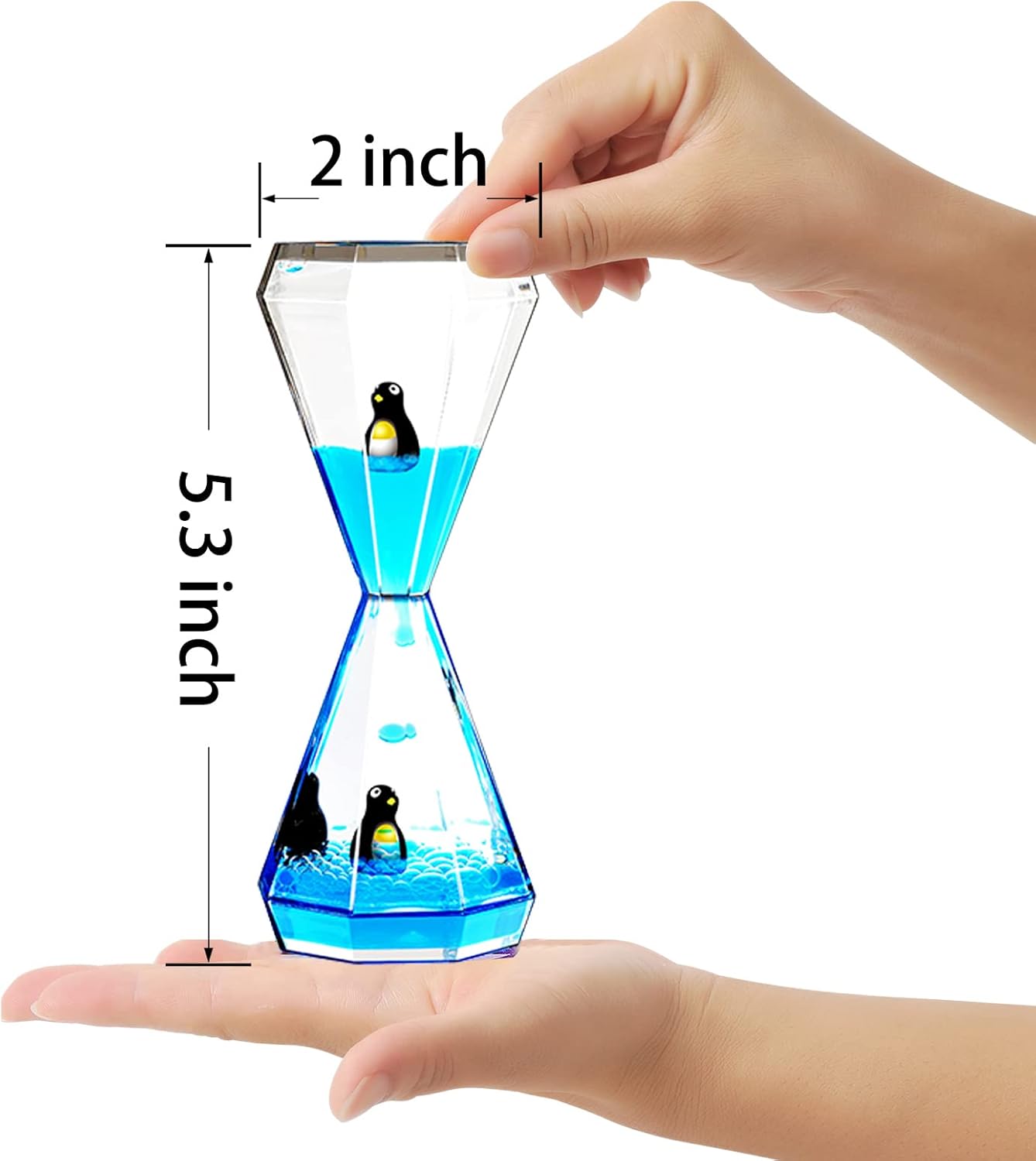 Liquid Motion Bubbler & Diamond Shaped Penguin Liquid Timer and Moving Sand Art Picture Pack of 3 Activity Calm Relaxing Desk Toys Voted Best Gift!