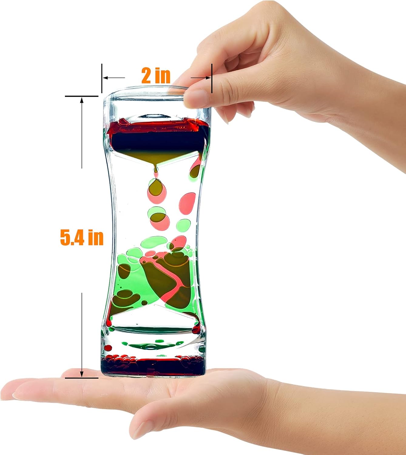 Liquid Motion Bubbler Timer Set of 9 Great Desktop Liquid Timer for Fidget Toy, Rainbow Water Timer for Autism, Activity, Drip Oil Motion Bubble Toy Sensory Play for Office Home Desk Décor