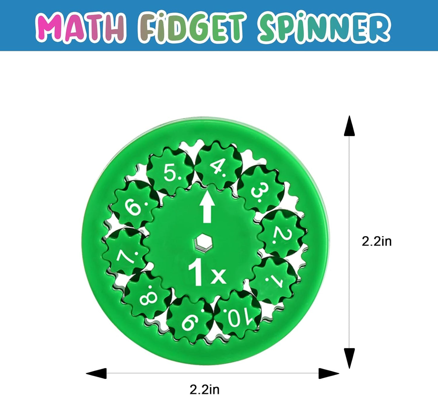 MerryXD Math Fidget Spinners，Smooth Spinning Interactive Learning Toy for Kids Fun Math Games to Relieve Stress Multiplication & Division Math Facts Fidget Spinners