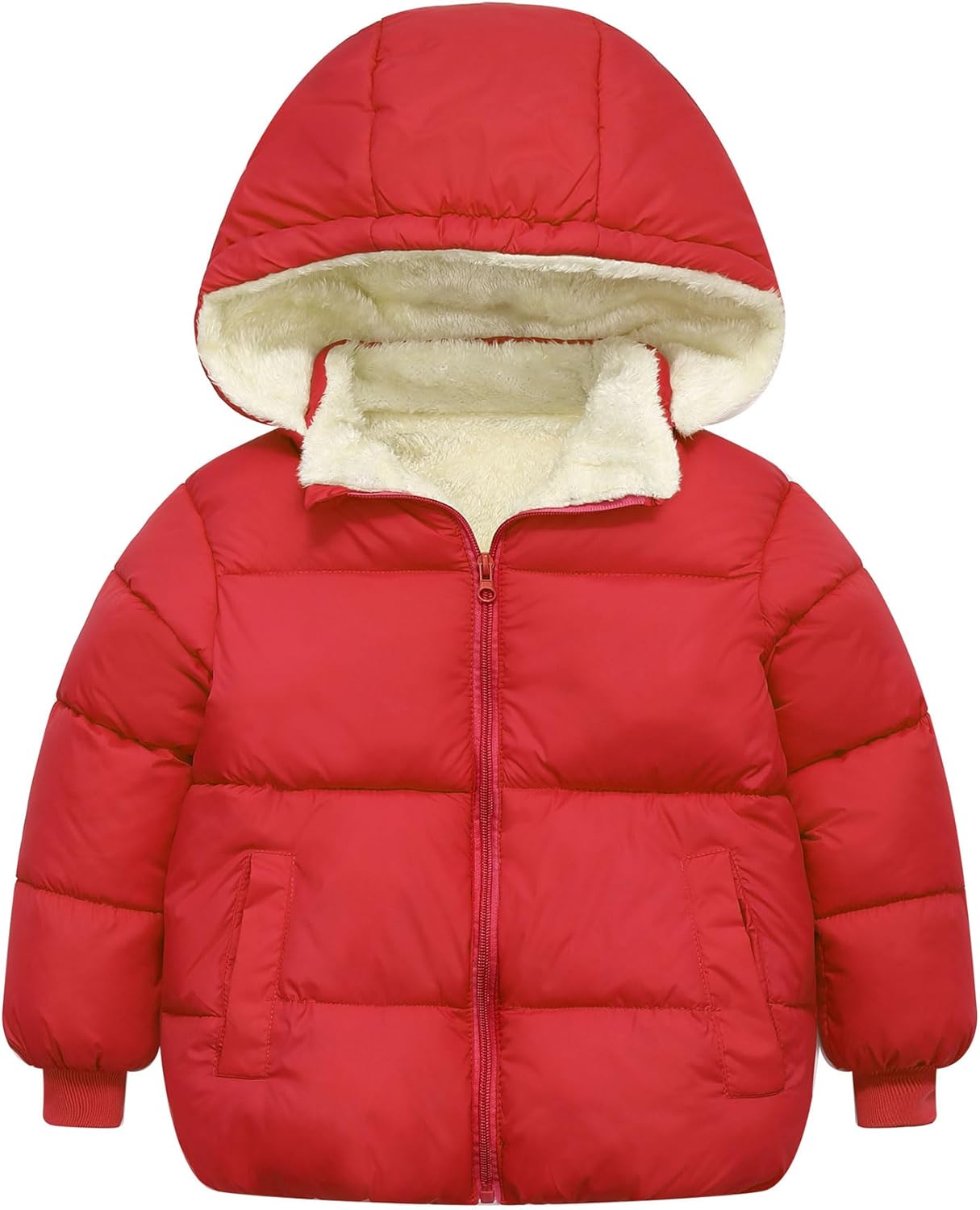 TUONROAD 1-6T Baby Girl Boy Winter Fleece Coats Toddler Warm Puffer Jackets Kids Down Alternative Outerwear