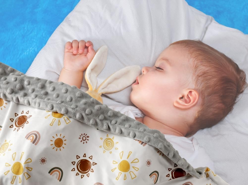 4 Pack Soft Boho Baby Blankets for Unisex Girls or Boys - Breathable Gender Neutral Nursery Double Layer Blankets with Dotted Backing and Boho Print for Newborn Toddlers