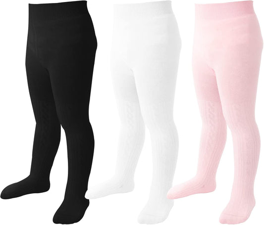 Mini angel Baby Tights Toddler Girl Tights Seamless Cable Knit Leggings Soft Cotton Stockings Pantyhose 3/4/5 Pack
