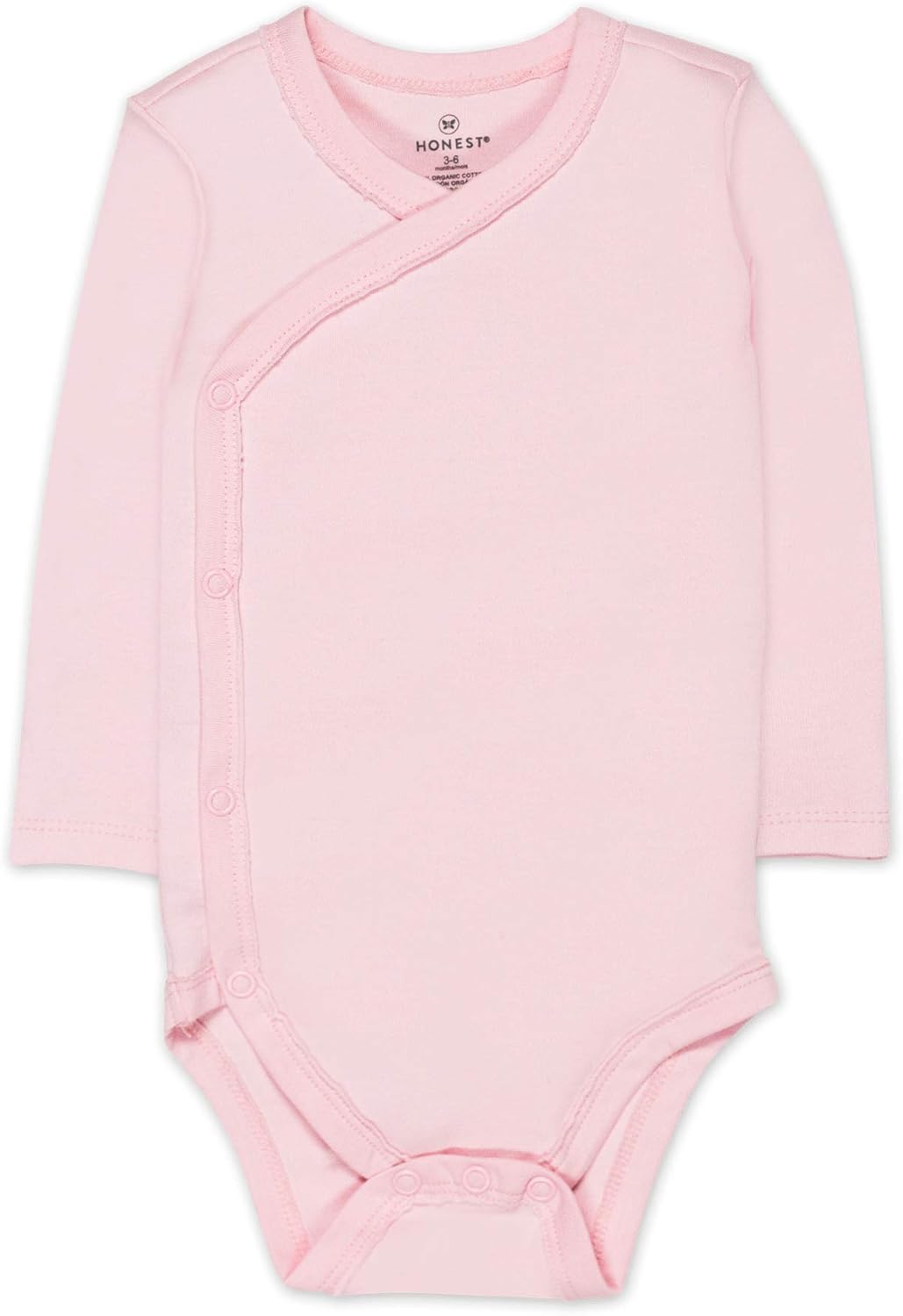 HonestBaby unisex-baby 3-pack Long Sleeve Side-snap Kimono Bodysuits Organic Cotton for Infant Baby Boys, Girls, Unisex
