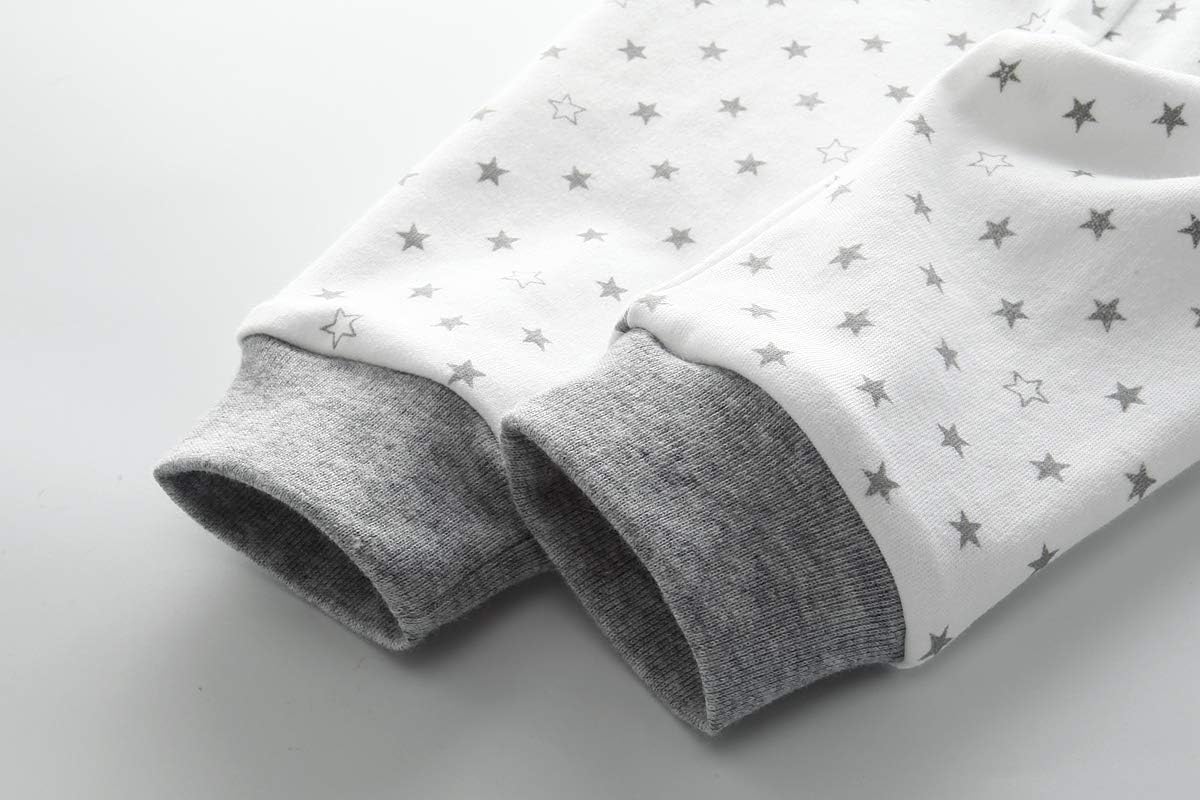 Unisex Newborn Baby Cotton 4-Pack Pants Embroidery Pringting Casual Leggings 0-24 Months for Boys and Girls