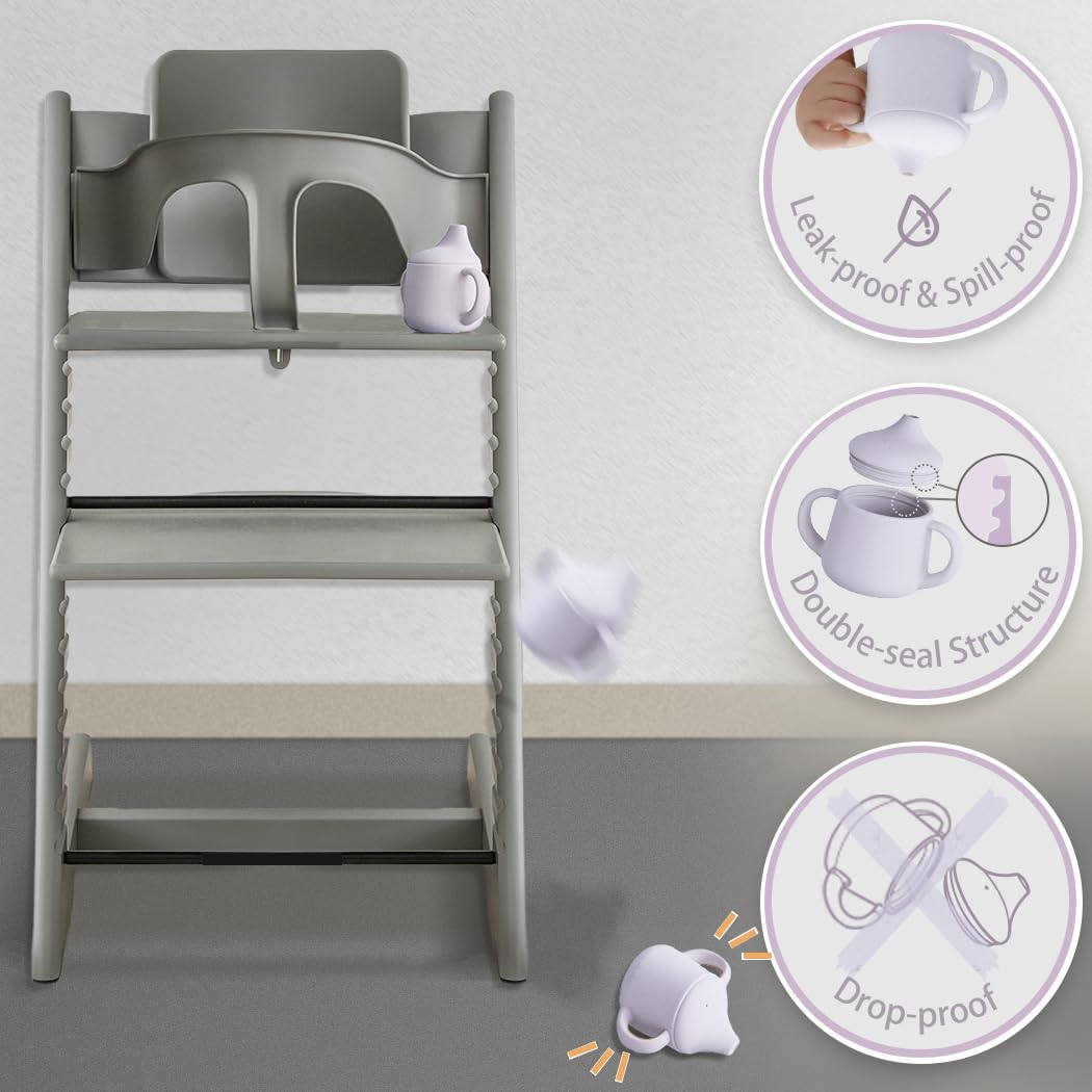 Moonkie Silicone Baby Sippy Cups | 3 Stages Training Cup Straw Cup for Infants Toddlers and Kid | 4 oz 1Pack