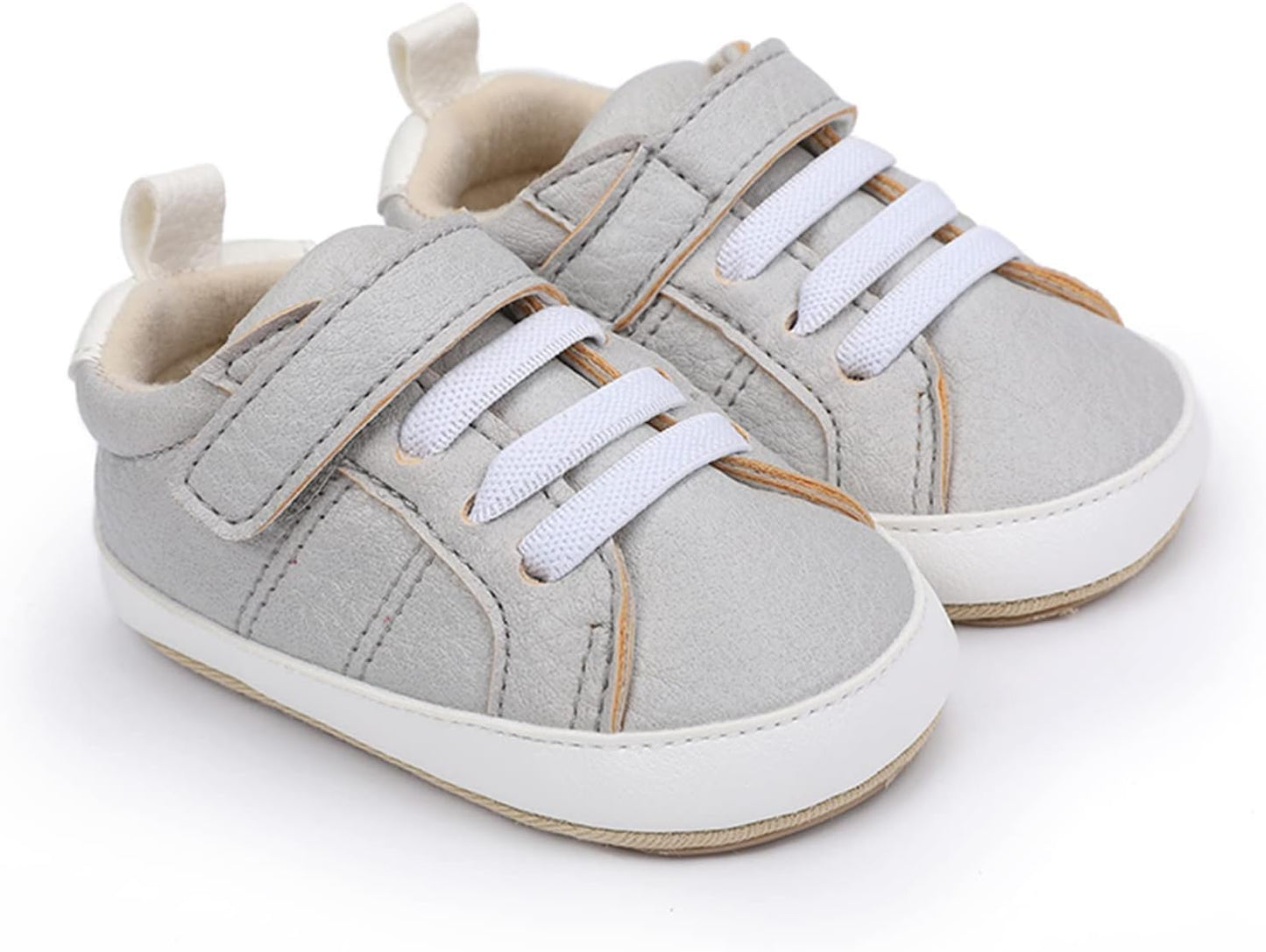SOFMUO Baby Boys Girls High Top Ankle PU Leather Sneakers Soft Rubber Sole Infant Moccasins Newborn Oxford Loafers Anti-Slip Toddler Wedding Uniform Dress Shoes
