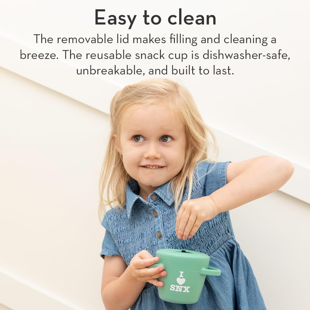 Bella Tunno Snack Cups for Toddlers, Silicone Spill Proof Food Container with Lid, Babies & Kids 6-12 Months, Savage Snacker