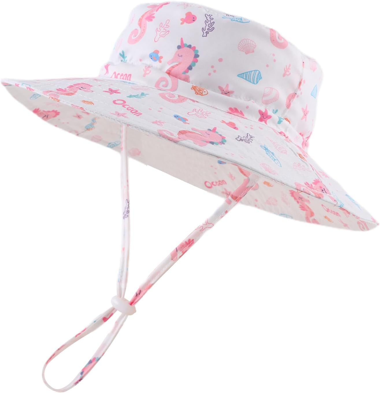 Peecabe Summer Baby Sun Hat for Boys Girls UPF 50+ Wide Brim Toddle Bucket Hat Adjustable Baby Beach Cap 0-8 Years