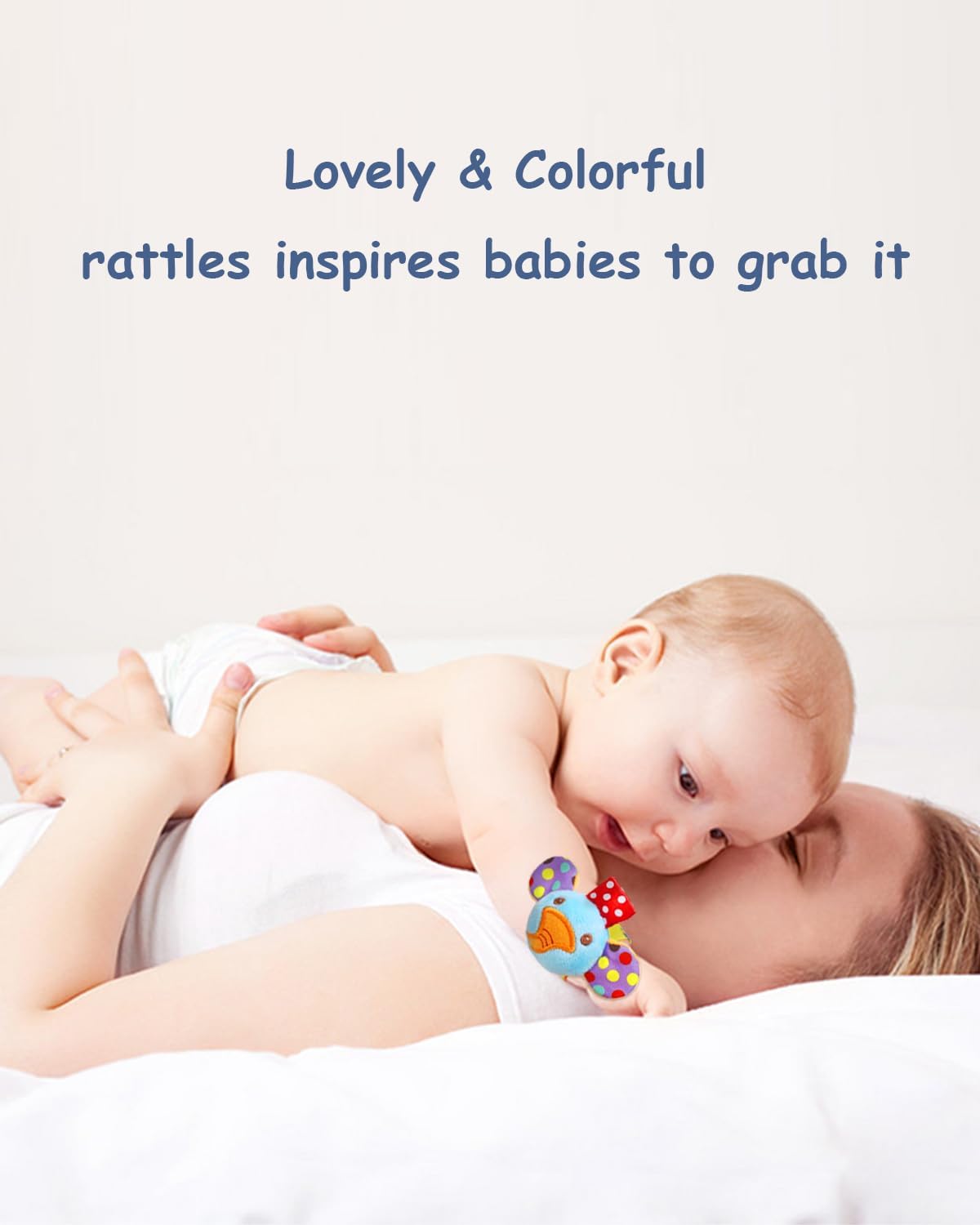 Infant Rattle Socks Toys 0 to 12 Months, Baby Wrist Rattle Foot Finder Socks Set, Birthday Holiday Present for Newborn Boy Girl 0/3/4/6/7/8/9/12/18 Months Kids Toddler, Gift Box Package (4A)