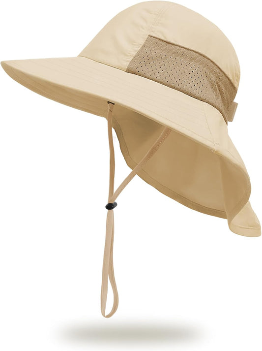 Baby Sun Hat with Neck Flap for Sun Protection Toddler Beach Hat UPF 50+ Outdoors 0-6 Years Boys Girls