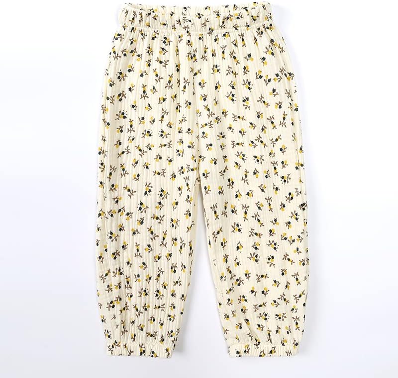 MYGBCPJS Baby Boys Girls Cotton Linen Trousers Kids Casual Ankle Pants Loose Long Bloomers