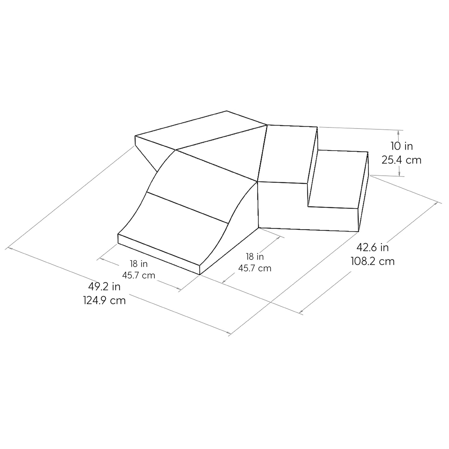 FDP SoftScape Toddler Playtime Junction 360 Climber, Indoor Active Play Structure for Toddlers and Kids; Safe Soft Foam for Crawling, Climbing and Sliding (4-Piece) - Contemporary, 13799-CT