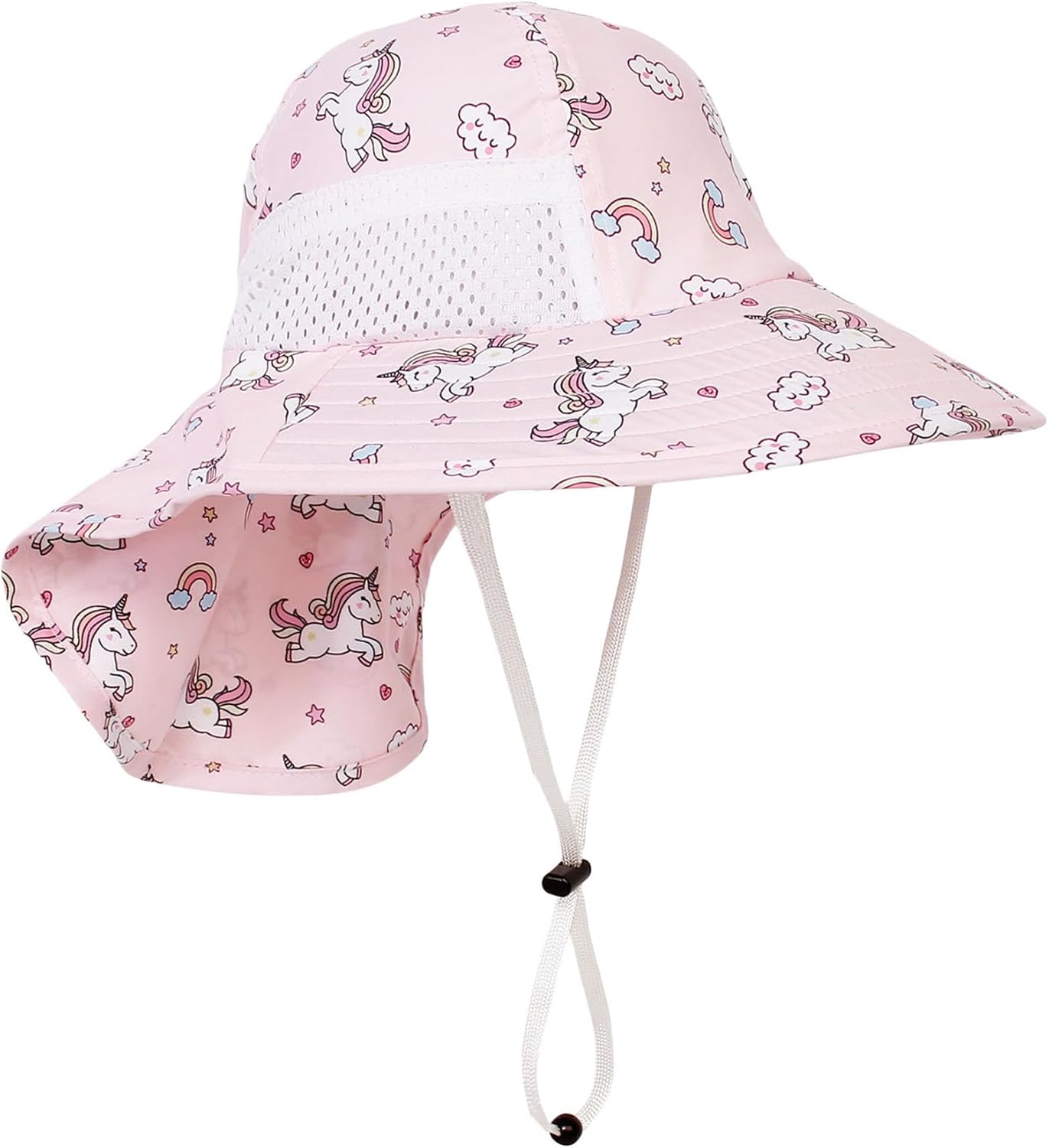 CHUNG Baby Sun Protection Hat Summer Toddler Adjustable UPF 50+ Wide Brim Neck Flap Beach Caps Boys Girls 1-12 Years Kids