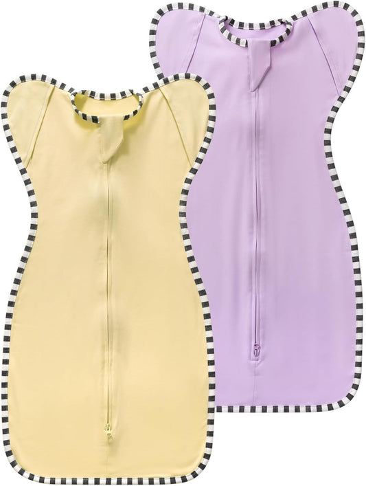 Baby Transition Swaddle 2-Pack, Newborn Sleep Sack, Arms Up Design (Arms In/Out), Infant Swaddle for Boys Girls