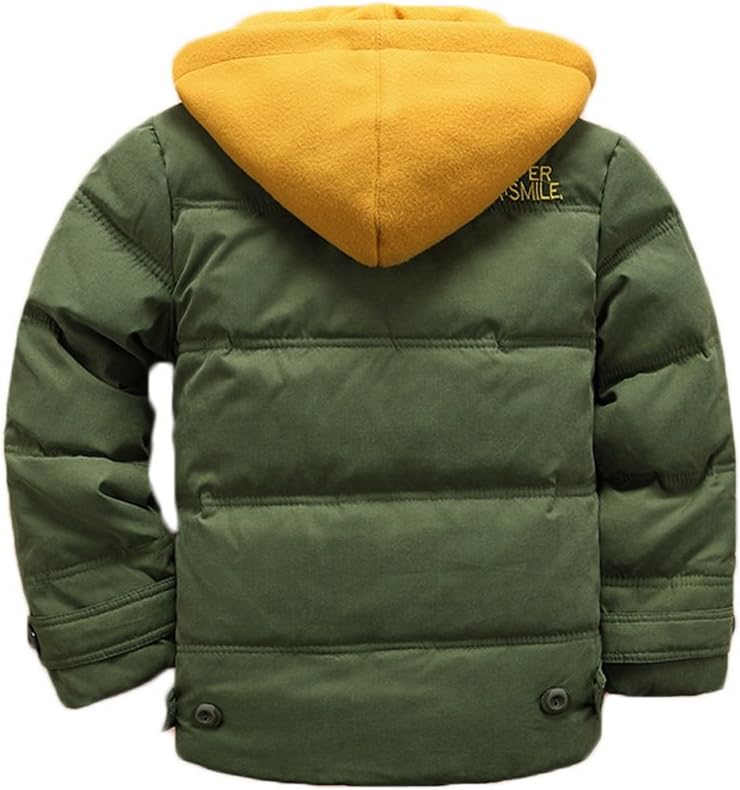 Vinmin Kids Winter Latest Thicken Hooded Jacket Warm Quilted Coat Casual Outdoor Cool Cute for Boys Girls Autumn Spring