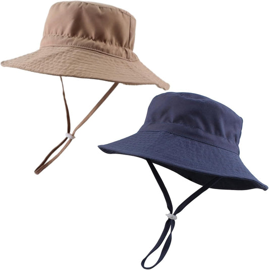 Peecabe Summer Baby Sun Hat for Boys Girls UPF 50+ Wide Brim Toddle Bucket Hat Adjustable Baby Beach Cap 0-8 Years
