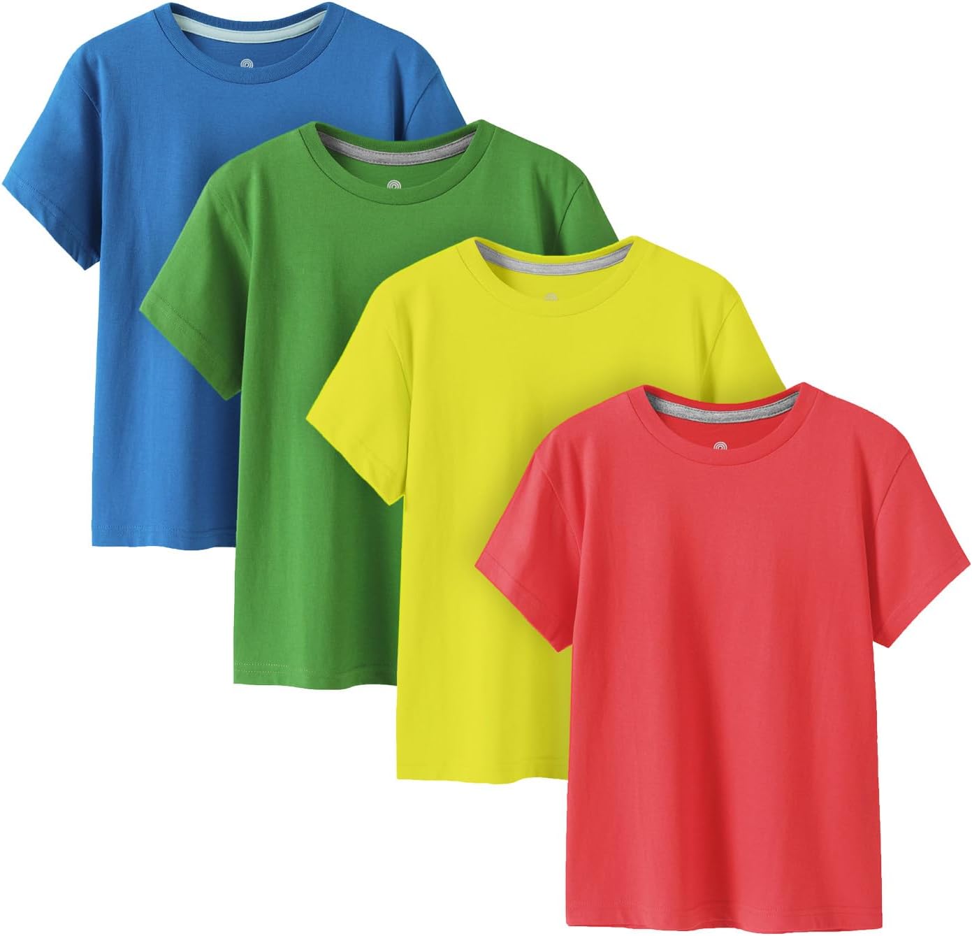 LAPASA Kids T-Shirts Short Sleeve (4 Pack) 100% Cotton Plain Top Tees Boy & Girl Unisex Toddler Children Tie Dye Summer K01