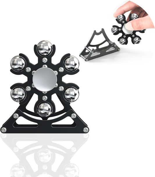 Desk Toys for Fidget Ferris Wheels-Spinner: 2mins Metal Cool-Gadgets Kinetic-Spinner for Kid Children Teen Adult EDC-Toy, ADHD Tools Cool Stuff Stress Relief Gift (Black)