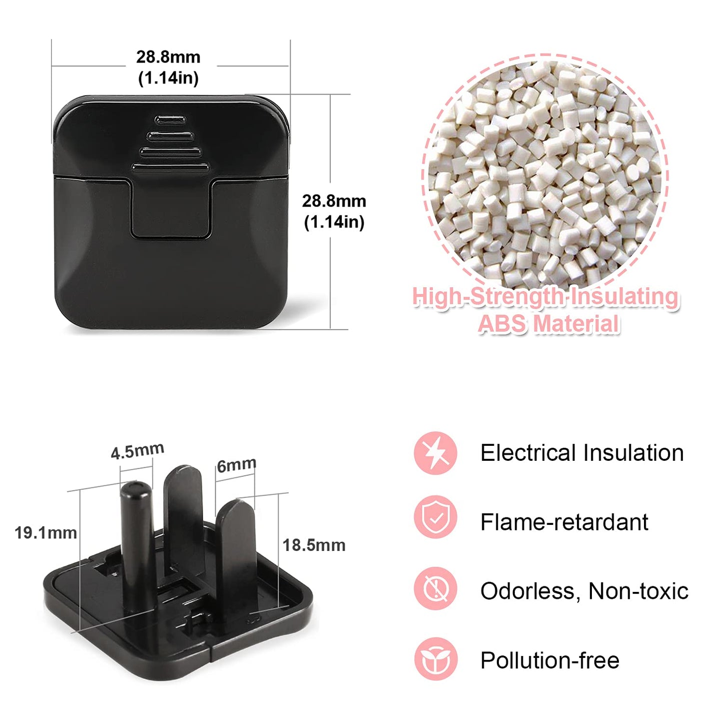 Outlet Covers Babepai 38-Pack Black Child Proof Electrical Protector Safety Improved Baby Safety Plug Covers