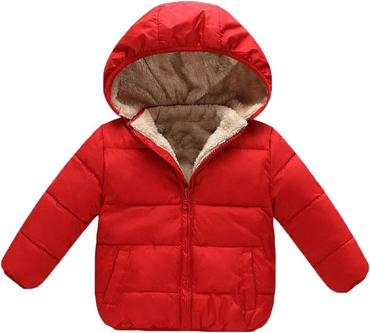 Baby Girls Boys' Winter Fleece Jackets With Hooded Toddler Cotton Dress Warm Lined Coat Outer Clothing