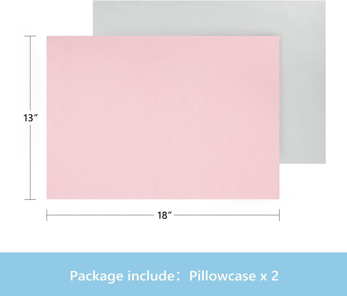 TILLYOU Toddler Pillowcase 2 Pack with Zipper,Silky Soft Microfiber 13" x 18" Kids Travel Pillow Cases, Gray & Pink