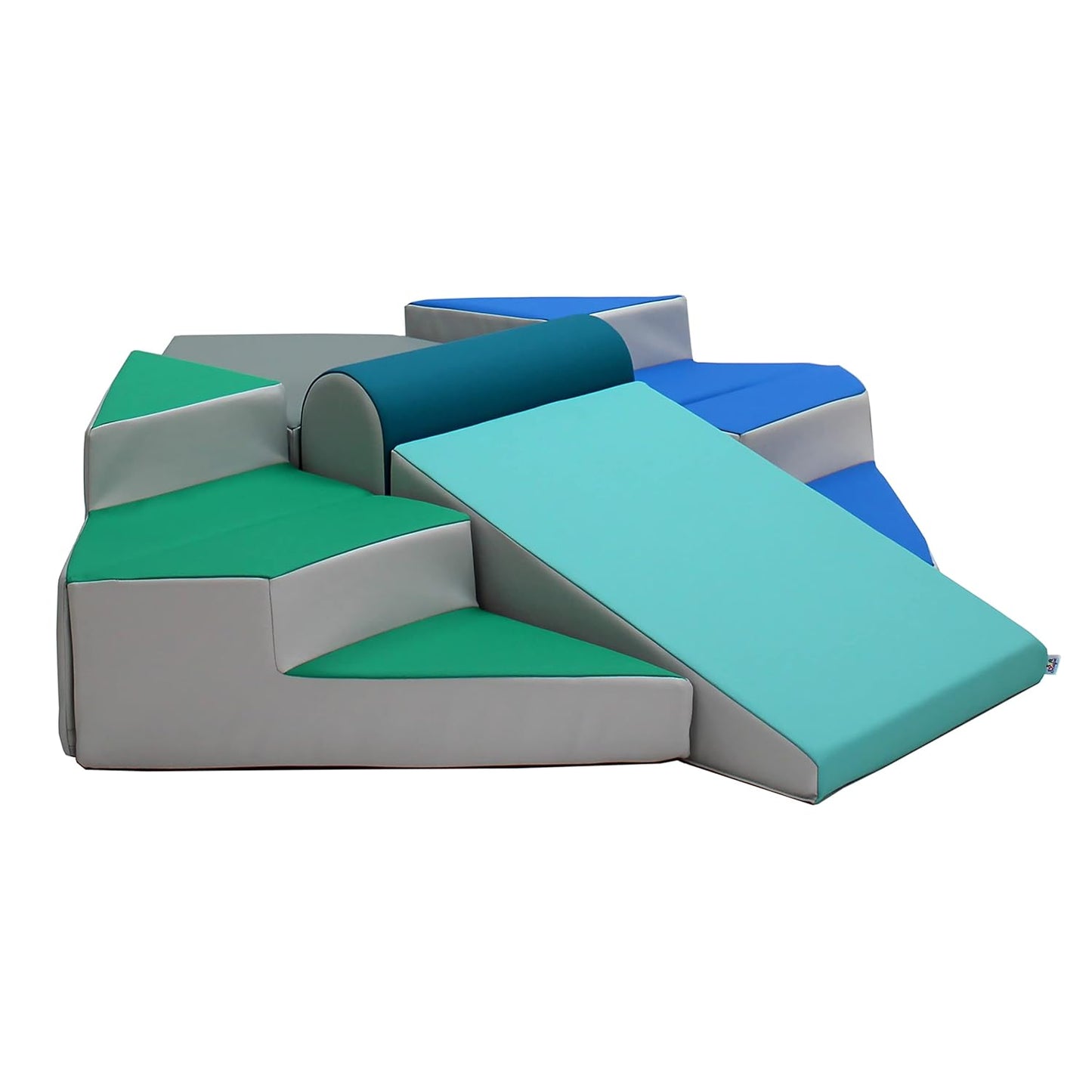 Factory Direct Partners 13383 SoftScape Step Up and Slide Corner Climber, Indoor Active Play Structure for Toddlers and Preschoolers (4-Piece) - Contemporary