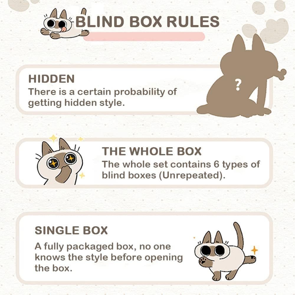 Nobeko Azukican Azukisan Cat Daily Life Series1 Blind Box Figures 6PCs Random Art Cute Collectibles Birthday Gift