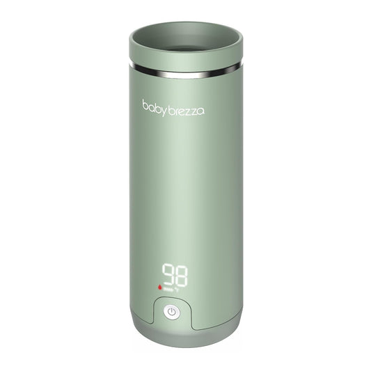 Baby Brezza SuperFast Portable Baby Bottle Warmer – 67% Faster - Travel Breastmilk Warmer and Formula Warmer - Safe, Even Heating - Up to 9oz - No Adapters, Green