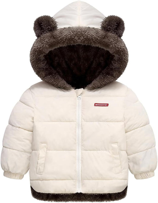 Fairy Baby Infant Baby Winter Coat Cute Teddy Bear Hooded Jacket Warm Fleece Outerwear Windproof Toddler Boys Girl 6M-4T