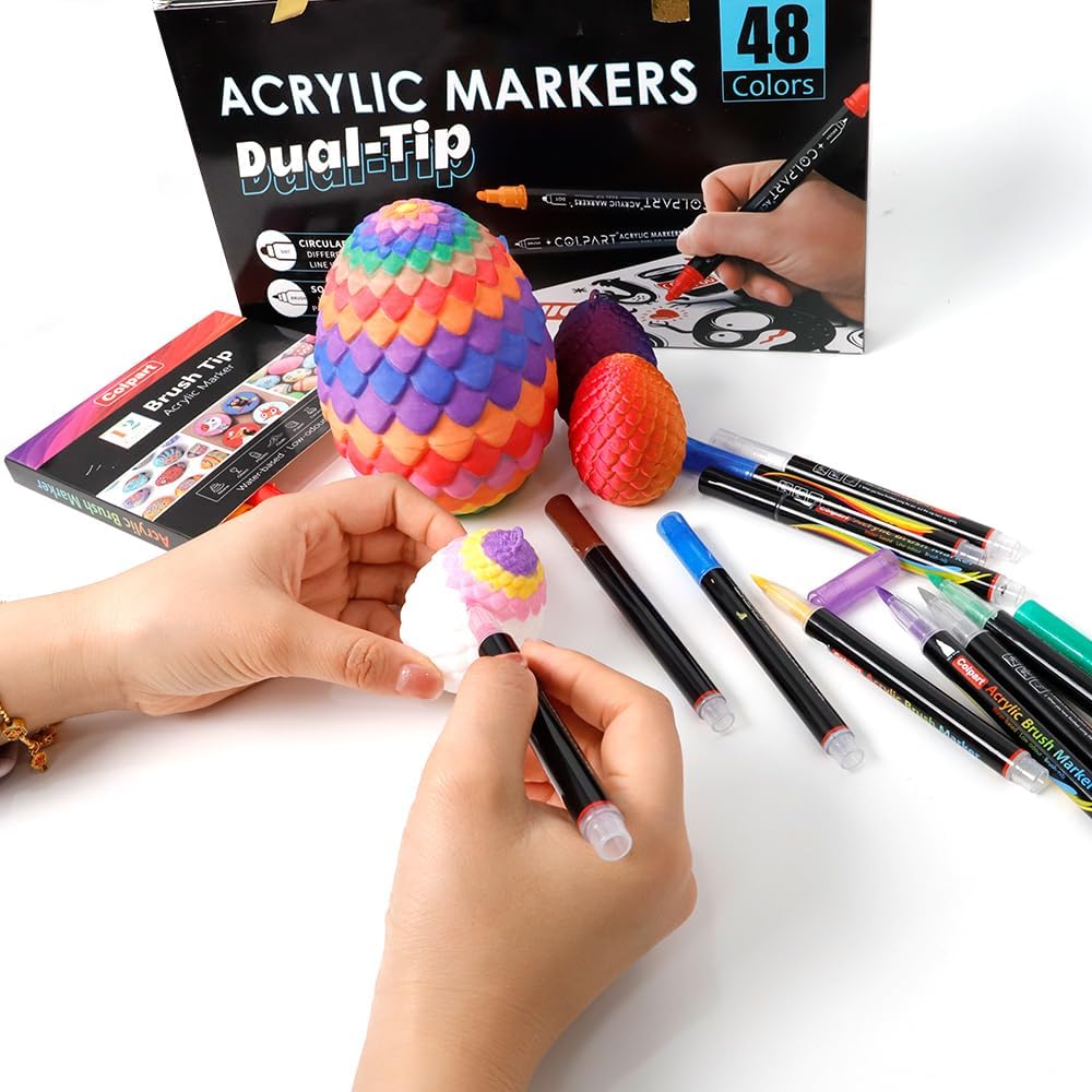 Dragon Egg - Glow in The Dark - Surprise Egg with Dragon Inside, 3D Printed Gift, Articulated Dragon Egg Fidget Toy, Figurine Decor (12” Dragon)