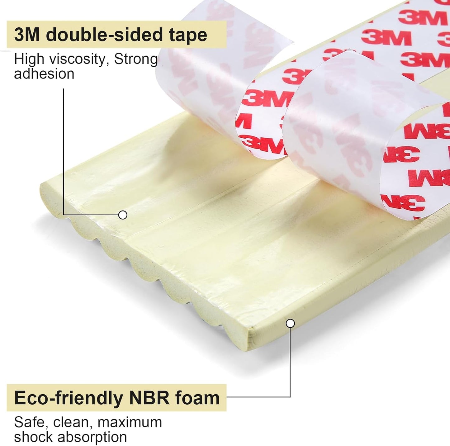 Baby Proofing Edge Corner Protector,16.4 ft Edge Guards Padding with 3M Adhesive, Extra-Wide Soft Rubber Foam Padding, Furniture,Sharp Edge Safety Corner Edge Bumper Guard- Cream