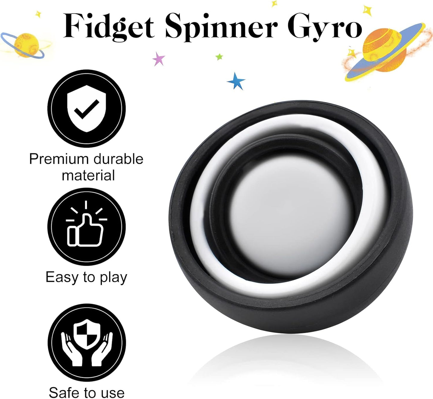 Fidget Toy for Adults, Fidget Gyro Toys, Gift Ideas Fidgets Gifts for Boys Girls Teens Kids, ADHD Autism Stress Relief Finger Toy Hand Fidget Spinner