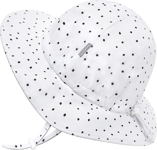 UPF 50+ Baby Bucket Hat - Wide Brim Sun Protection Beach Cap for Girls - Cute & Adjustable Toddler Hat