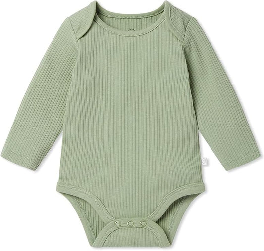 MORI Baby Unisex Long Sleeve Bodysuit Viscose from Bamboo and Organic Cotton - Comfortable Toddler Romper for Boys and Girls