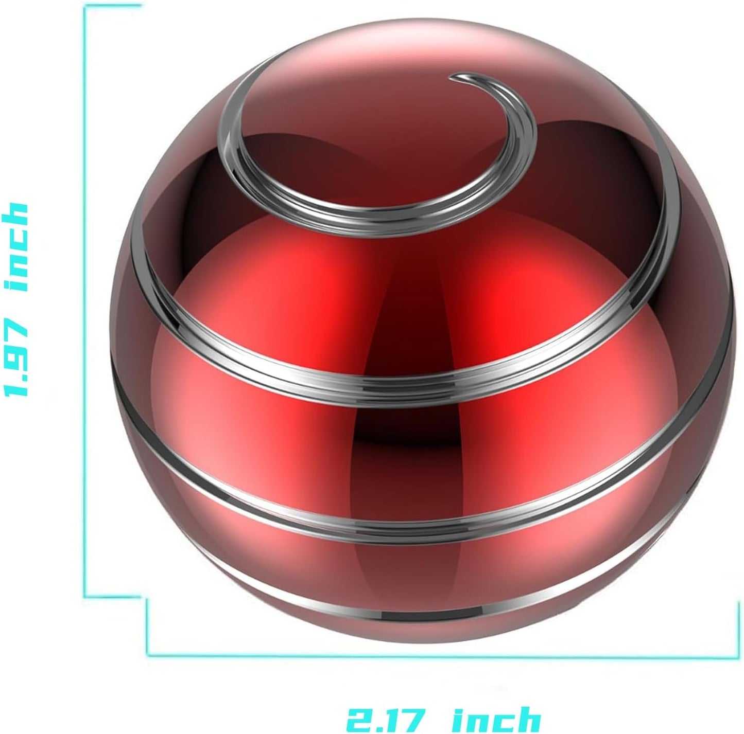 Kinetic Desk Spinning Ball, 2.17'' Kinetic Desk Toys for Office for Adults, Fidget Toys for Party Favors, Christmas Stocking Stuffers, Easter Basket (55MM, Red A)