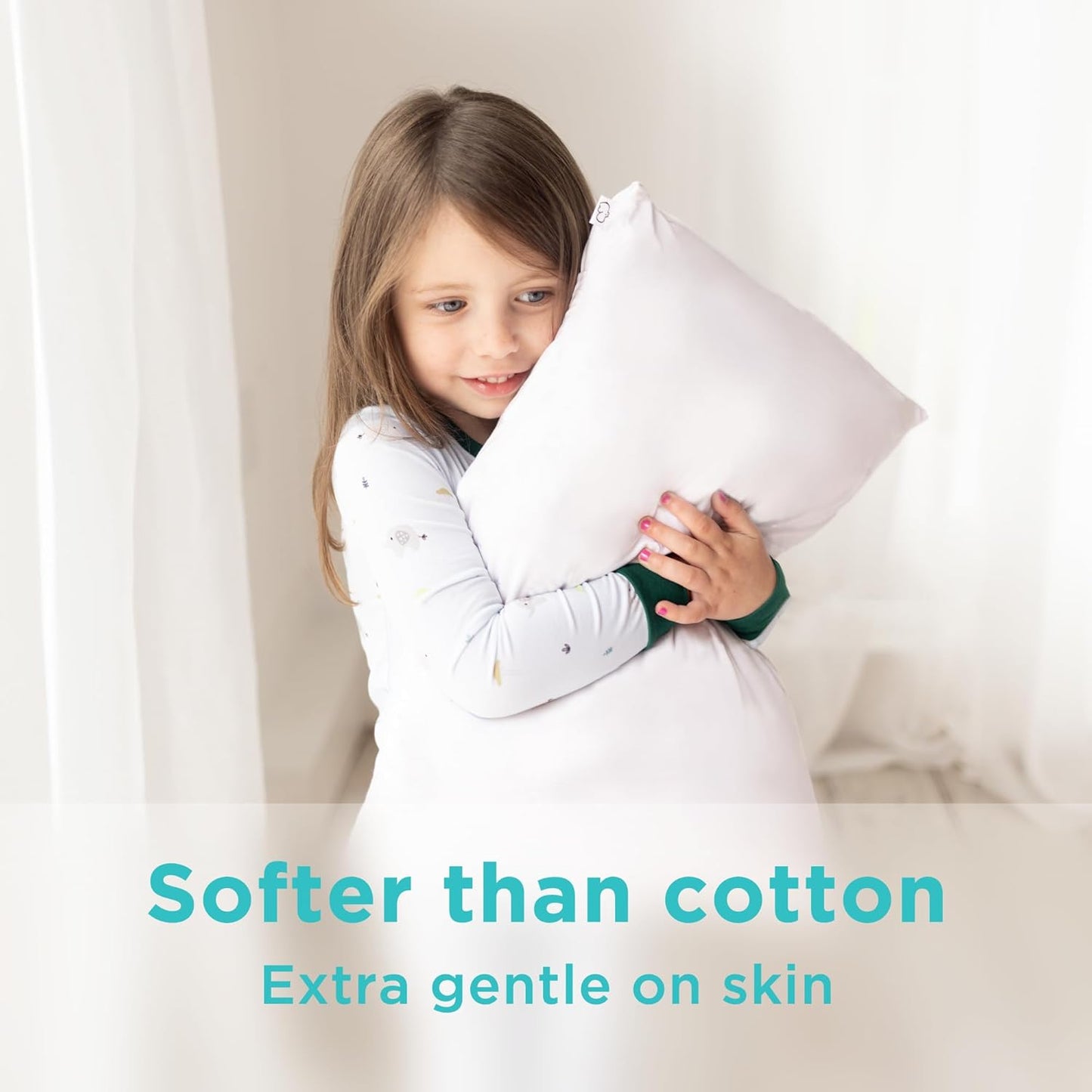 LittleHippo Toddler Pillow (13x18) with Viscose Derived from Bamboo Pillowcase - Hypoallergenic Toddler Pillow for Sleeping, Kids Pillow, Travel Pillows, Mini Pillow, Toddler Bed Pillow (White)