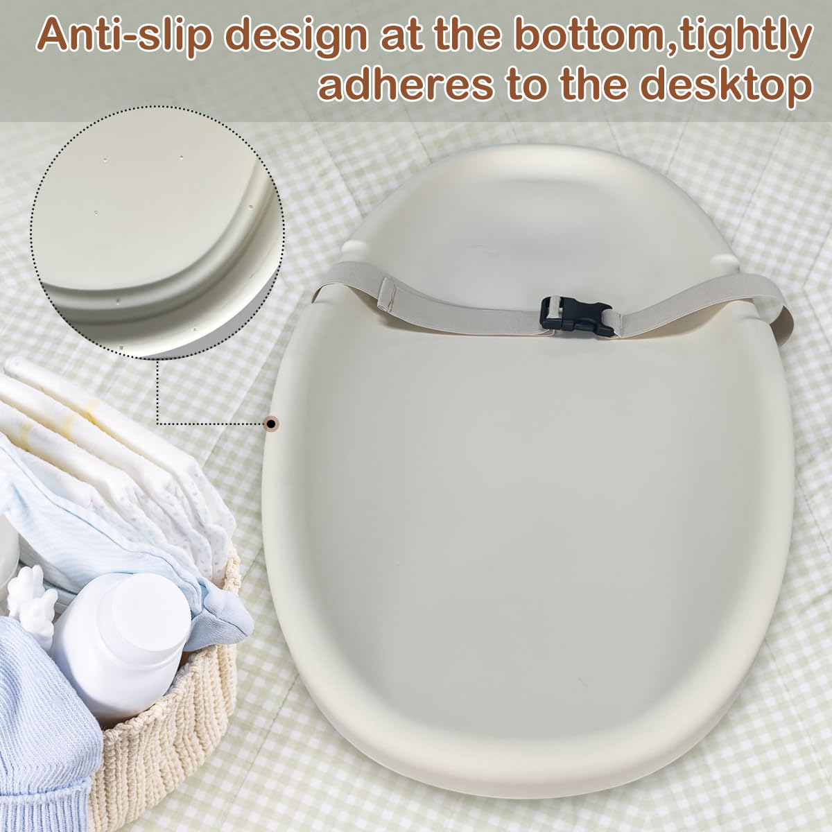 Baby Changing Pad,Waterproof Easy to Clean,PU Foam Changing Pad on Table Topper for Changing Diaper and Dresser (Grey)