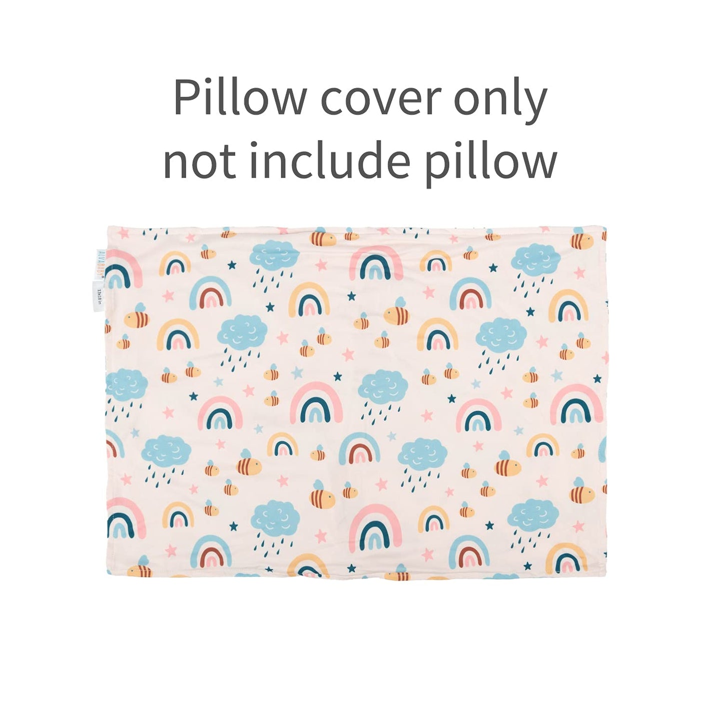 ALVABABY Toddler Pillowcases Stretchy Soft Kids Pillow Cover 2 Pack Fit 13"x 18" or 12"x19" Envelope for Girl Boy Sleepy Travel