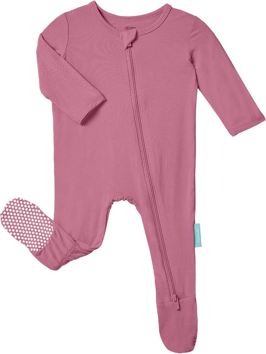 Baby Zipper Footie Pajamas, Supersoft Bamboo Rayon Baby Footed Pjs Boy Girl 0-3-6-9-18-24 Month Coverall Sleepers