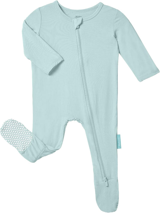 Baby Zipper Footie Pajamas, Supersoft Bamboo Rayon Baby Footed Pjs Boy Girl 0-3-6-9-18-24 Month Coverall Sleepers