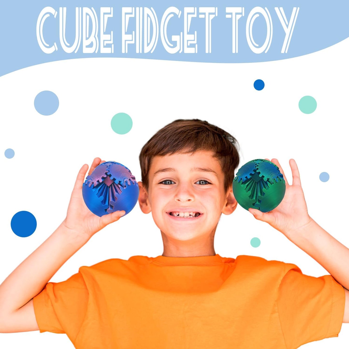 Gear Ball - GearSphere Fidget Toy, 2024 Gear Sphere Cube Puzzlefor Adults Kids Stress and Anxiety Relaxing,3D Printed Spin Ball or Cube Fidget Toy (Grey+Pink)