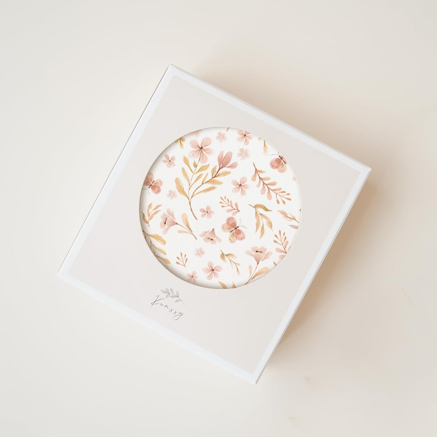 Konssy Baby Girl Newborn Receiving Blanket with Matching Headband and Beanie Set Baby Swaddle Nursery Swaddle Wrap