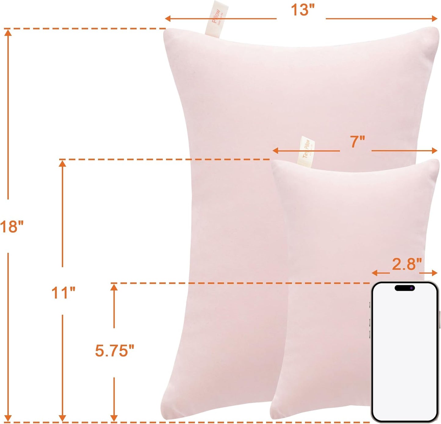 NTBAY Toddler Pillows, Down Alternative 13"x18" Pillows, Machine Washable - Soft and Breathable Travel Small Pillows for Sleeping, Ideal for Daycare, Crib, Cot, Pink