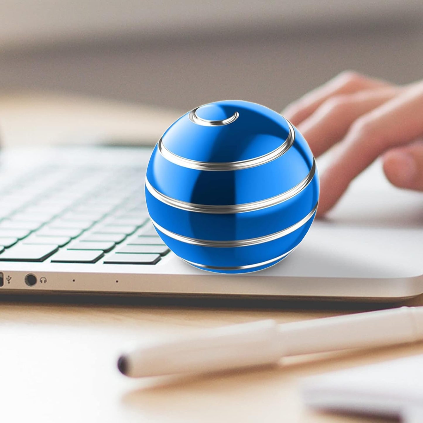 Kinetic Desk Toy, Metal Fidget Toys for Adults, 1.77" Stress Relief Balls for Adults, Stocking Stuffers Party Favors Toys for Kids Ages 3, 4, 5, 6, 7, 8 (1.77", Blue)