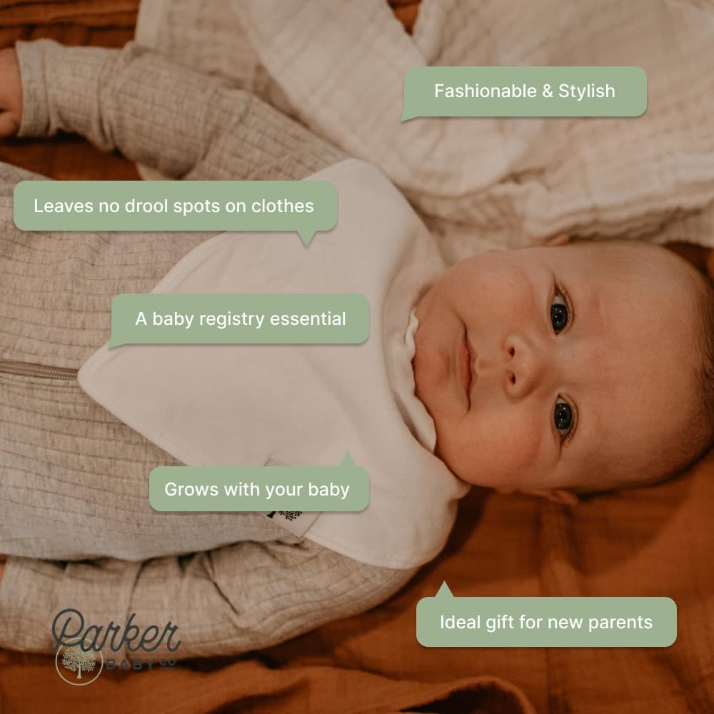 Parker Baby Bandana Drool Bibs 8 Pack Baby Bibs for Boys, Girls, Unisex - Soft & Stylish Teething Bibs for Babies