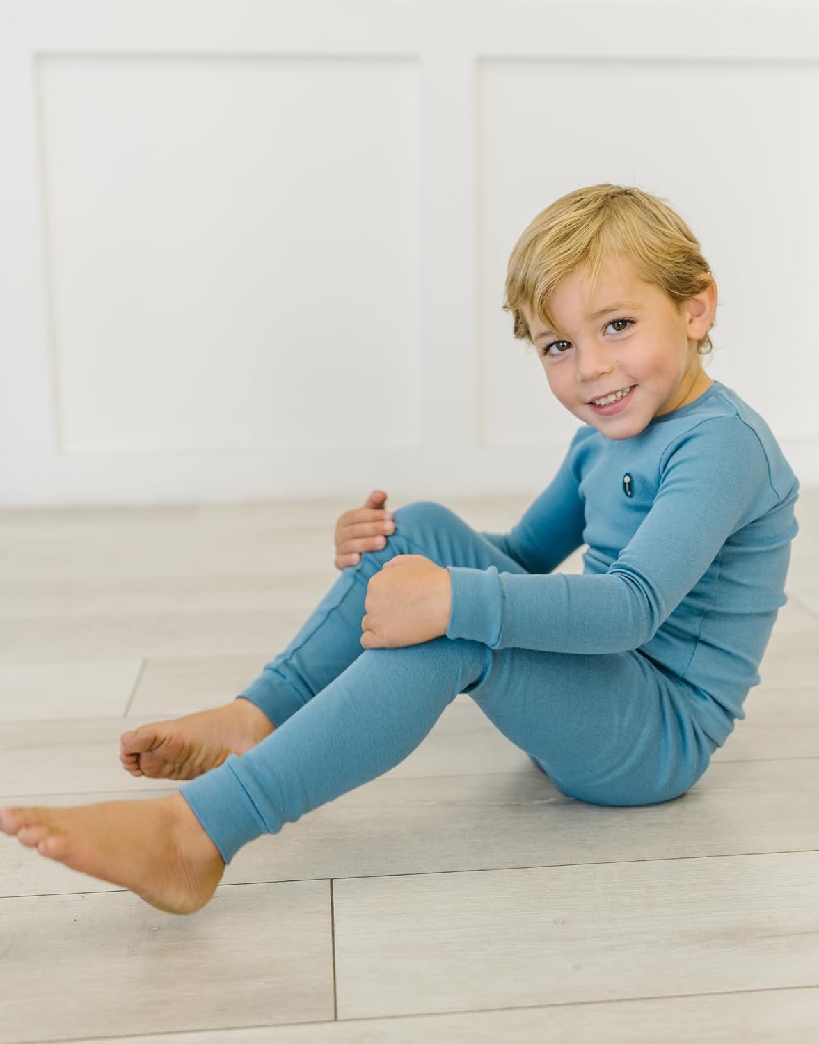 moimoln 6M-8Y Modal Cotton Solid Soft Breathable Baby Toddler Boys Girls Snug fit Pjs Long Sleeve Pajamas Set Sleepwear Daily